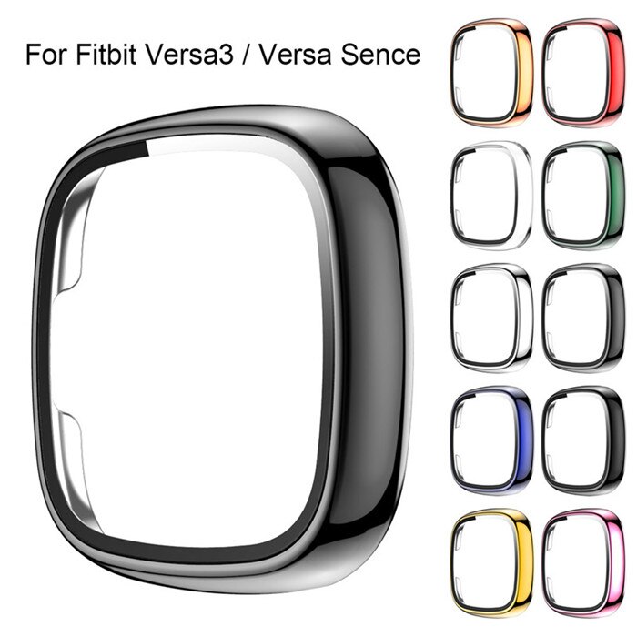 適用於 Fitbit versa3 / Fitbit sense PC 框架鋼化玻璃屏幕保護膜, 適用於 Fitbit