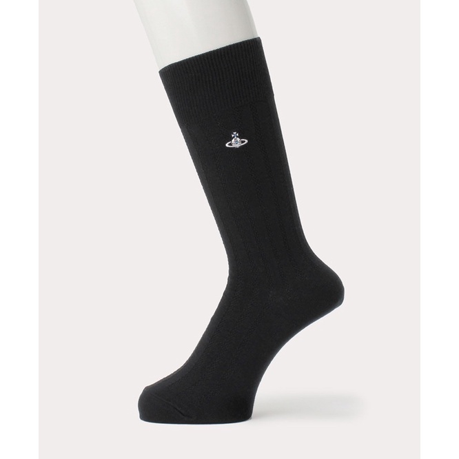日本購回 現貨25-26cm 日本製 正品 Vivienne Westwood 經典 土星 刺繡logo 中筒襪