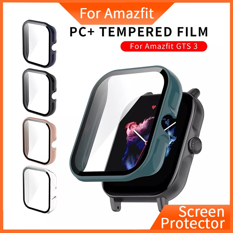 適用於華米amazfit GTS 3硬PC保護殼適用於華米Amazfit GTS3屏幕鋼化玻璃保護膜全貼膜保護套