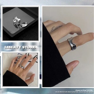 🌾Lbt•健太選物🌾 韓國金屬溶解開口戒指 液態金屬溶解型態設計 不規則戒指 不鏽鋼戒指 戒指男