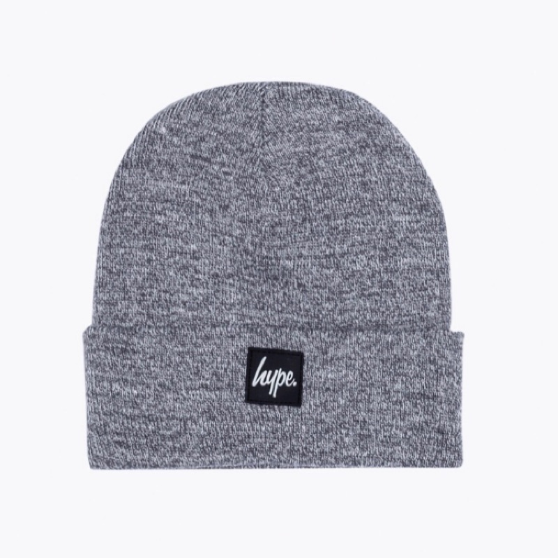 Hype logo 灰色針織毛帽