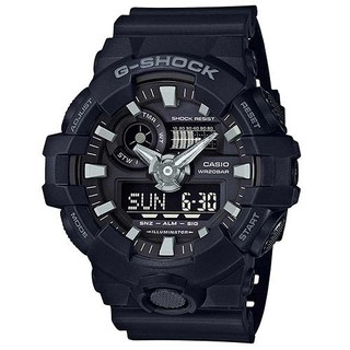 【CASIO】G-SHOCK 絕對強悍視覺搶眼運動雙顯錶(GA-700-1B)正版宏崑公司貨