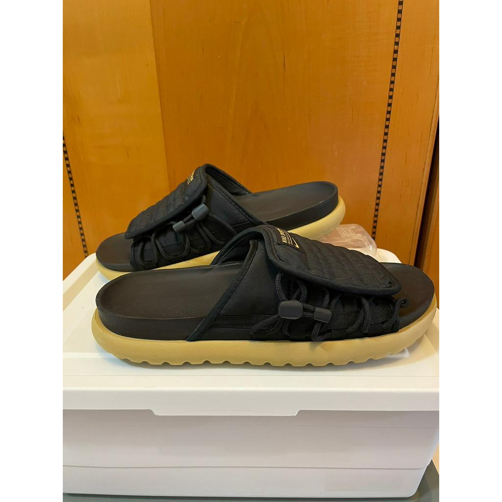 （定期出清）NIKE 拖鞋 Asuna 2 Slide 厚底/焦糖底 麵包拖鞋 黑色 可調束帶(DC1457-004)