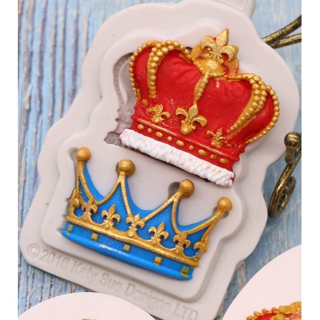 ☀孟玥購物☀2款 國王皇后 皇冠 后冠  巧克力模 蛋糕裝飾  杯子蛋糕裝飾 矽膠模  翻糖模具