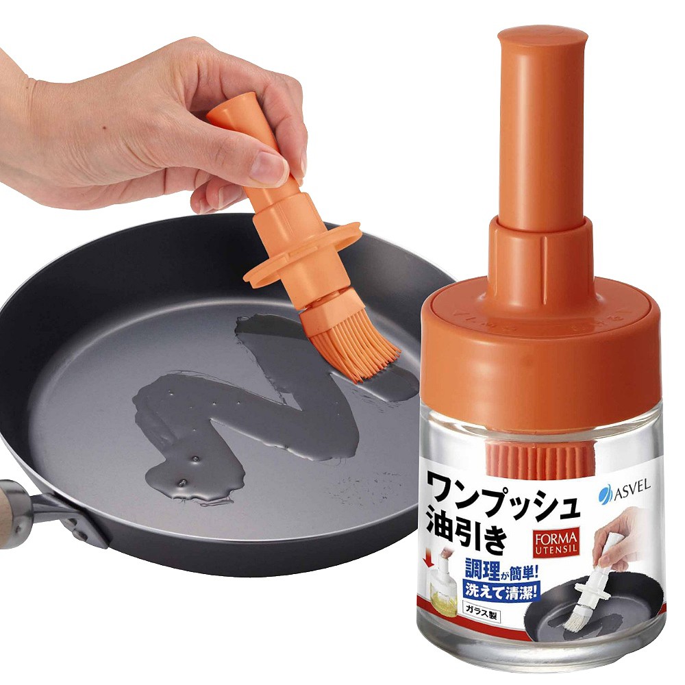 [促銷]日本ASVEL按壓式調味油刷玻璃罐