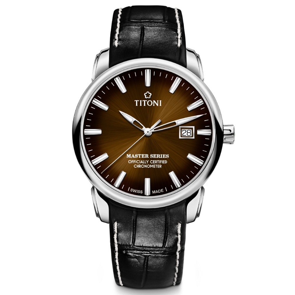 【聊聊甜甜價】TITONI 梅花錶 大師系列 瑞士官方天文台認證 機械腕錶 / 41mm / 83188S-ST-662