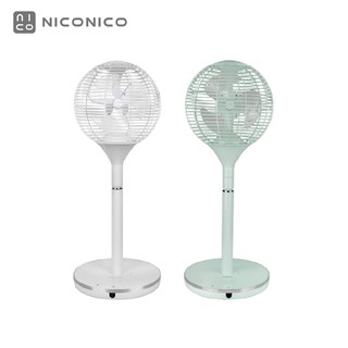 NICONICO 360度球形DC遙控美型立扇 NI-S2011 璀璨白／薄荷綠 廠商直送