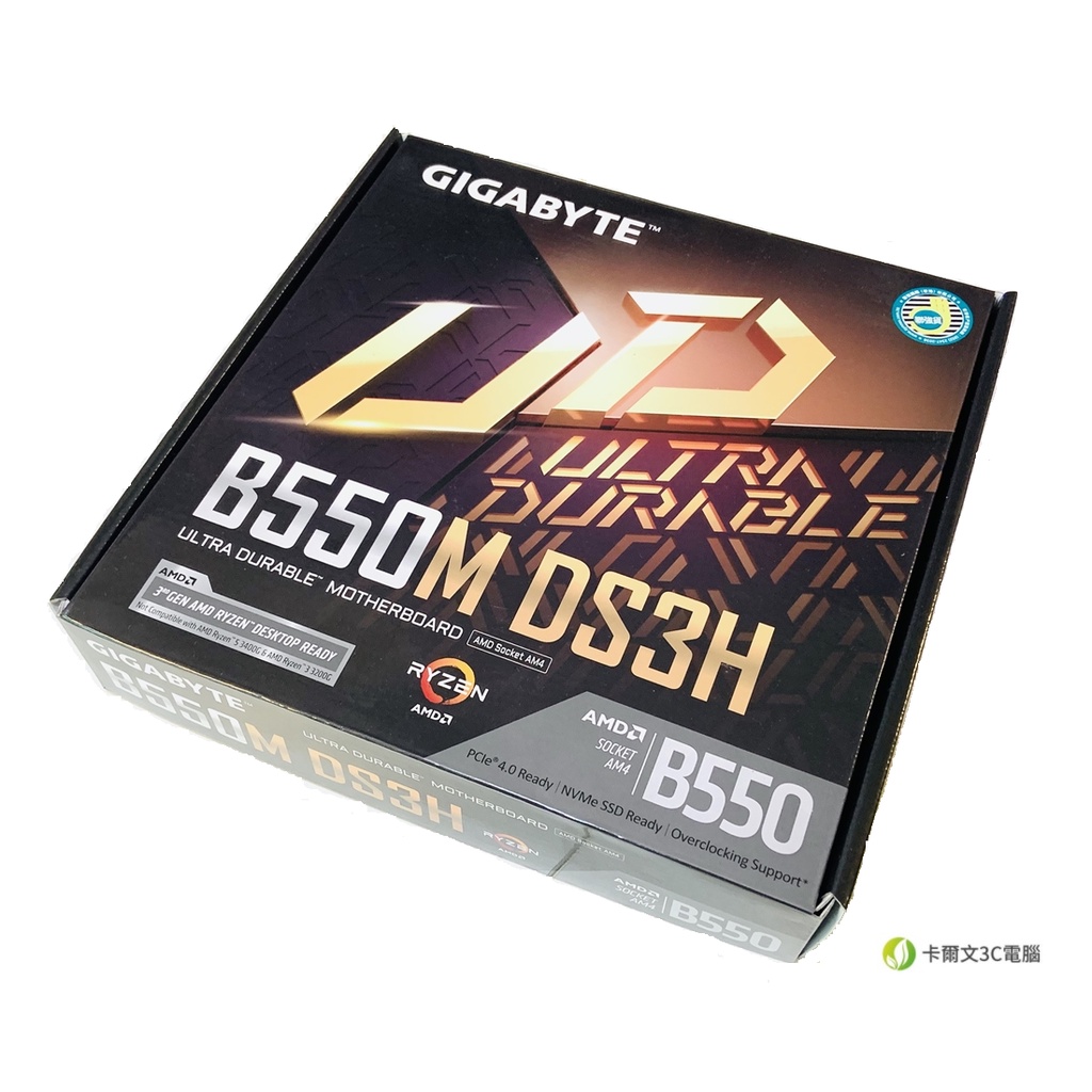 技嘉 B550M DS3H 超耐久主機板 AM4腳位 AMD B550 M.2 DVI HDMI PCIe RGBLED