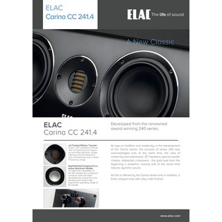 [ 沐耳 ] 德國 ELAC 經典240系列最新中央聲道 Carina CC 241.4 搭載 JET 高音：霧面黑/白
