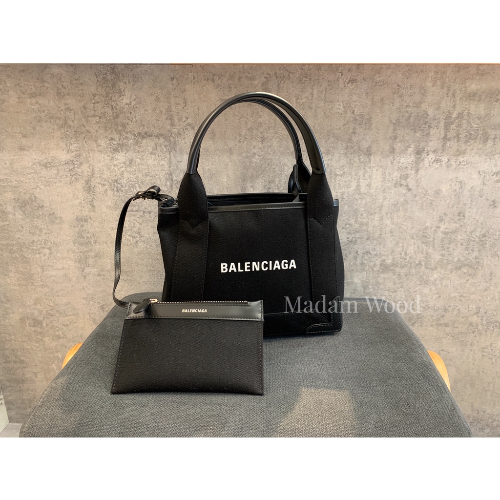 【現貨】 Balenciaga 巴黎世家 NAVY系列 經典 CABAS 帆布包 手提/斜背包 子母包 (XS/黑)