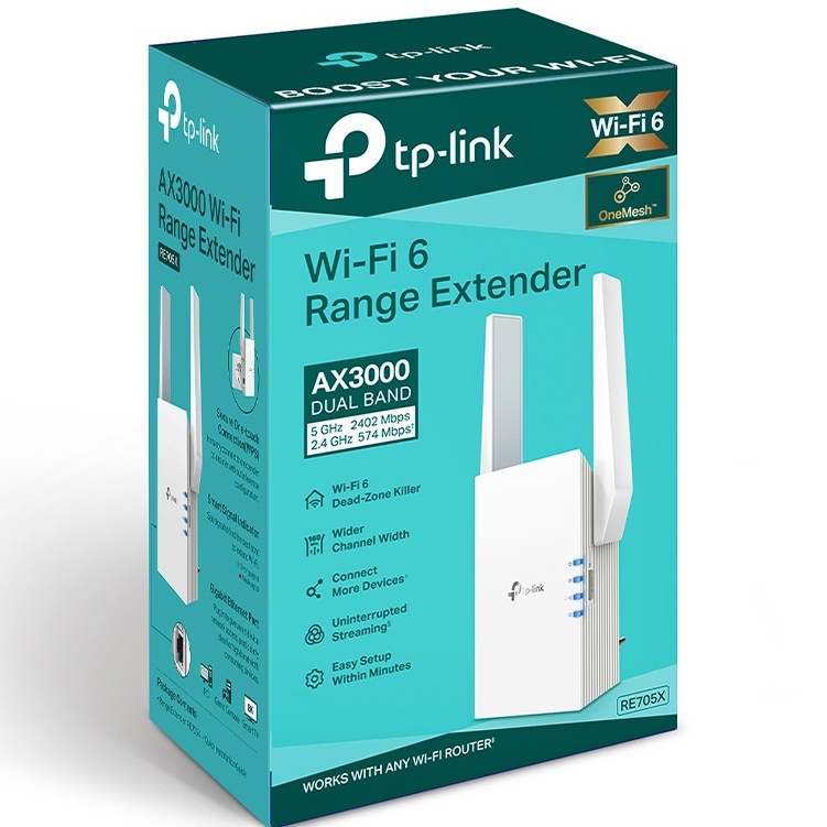 公司貨含發票~TP-Link RE705X AX3000 雙頻無線網路WiFi 6訊號延伸器（Wi-Fi 6 中繼器）