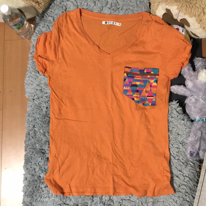 Roxy女版T-shirts橘色偏長版