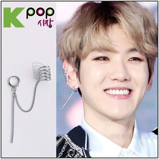 ❌免運❌ 邊伯賢同款 正韓耳掛式耳環 ASMAMA EXO BAEKHYUN 伯賢 同款長鏈吊墜耳夾耳環 耳骨夾式耳環