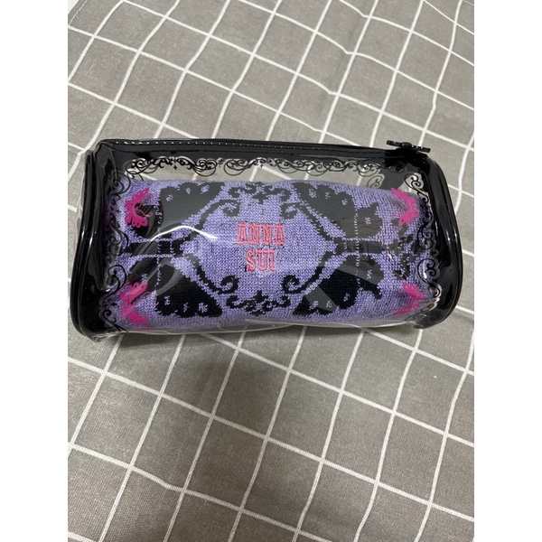 Anna sui 經典毛巾+經典圓筒化妝袋