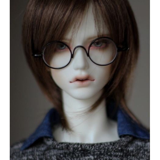 ♠♠3分/17/叔BJD.SD ★復古!★黑圓框哈利波波古董眼鏡~送眼盒+鏡布