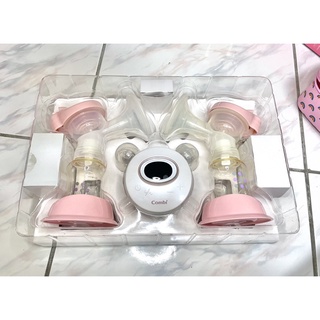 ［二手］Combi 自然吸韻雙邊電動吸乳器 含加購的喇叭罩+儲乳瓶配件