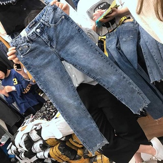 【🍒櫻桃原版好質量】 M-5XL 大尺碼褲子 大尺碼牛仔褲 新款韓版修身顯瘦高腰彈力九分褲子潮