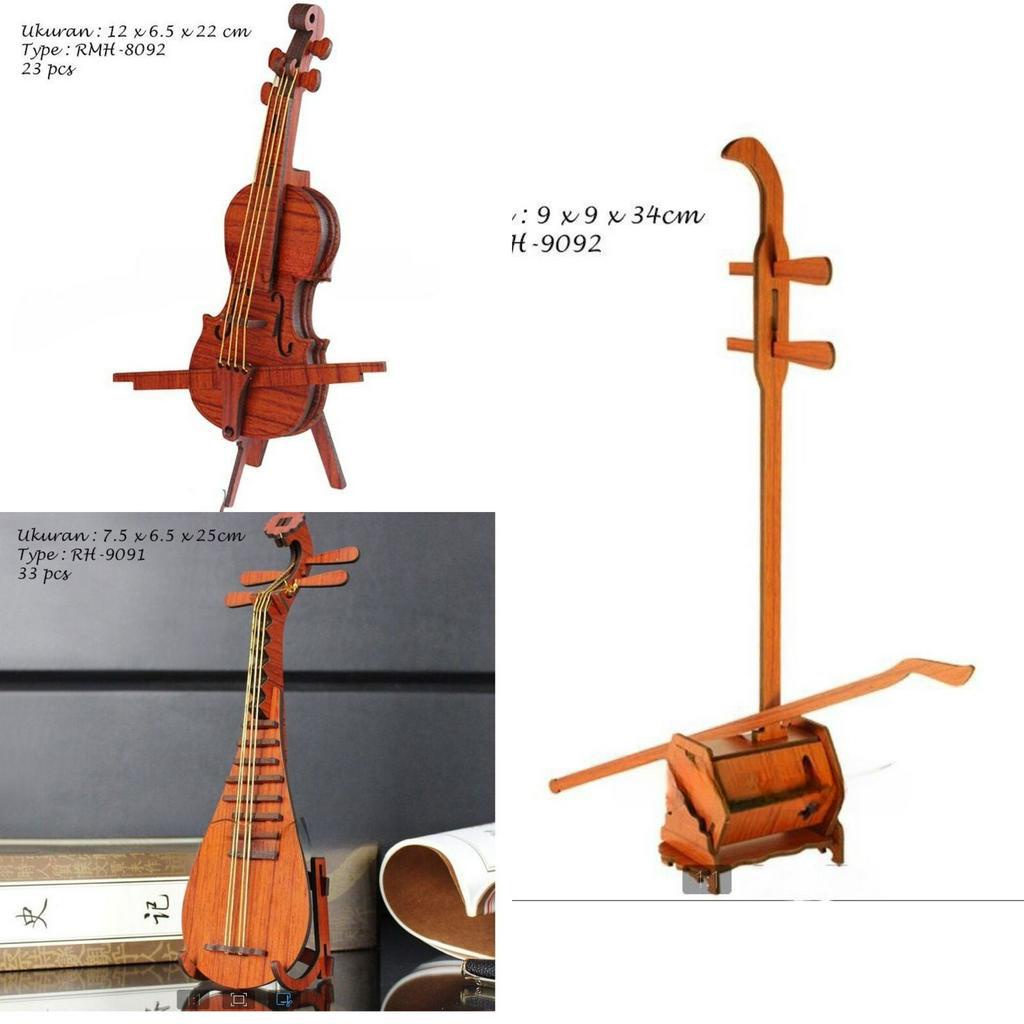 3d 拼圖 DIY 樂器小提琴琵琶二胡鼓兒童益智益智玩具