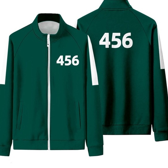 魷魚游戲同款運動套裝  456號碼夾克+運動褲兩件套 魷魚游戲套裝夾克