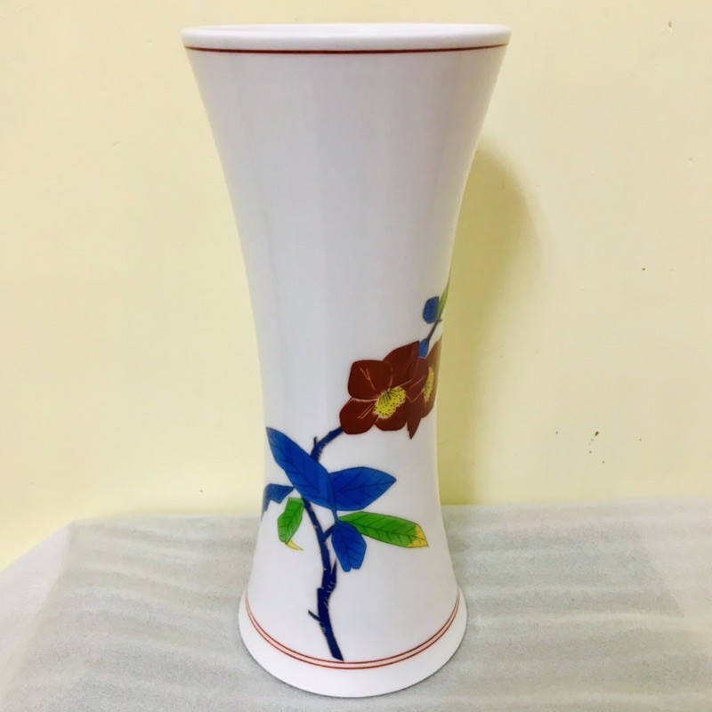 日本香蘭社曲線陶瓷花瓶 花器  園藝 藝術品 裝飾品 擺飾/盒裝