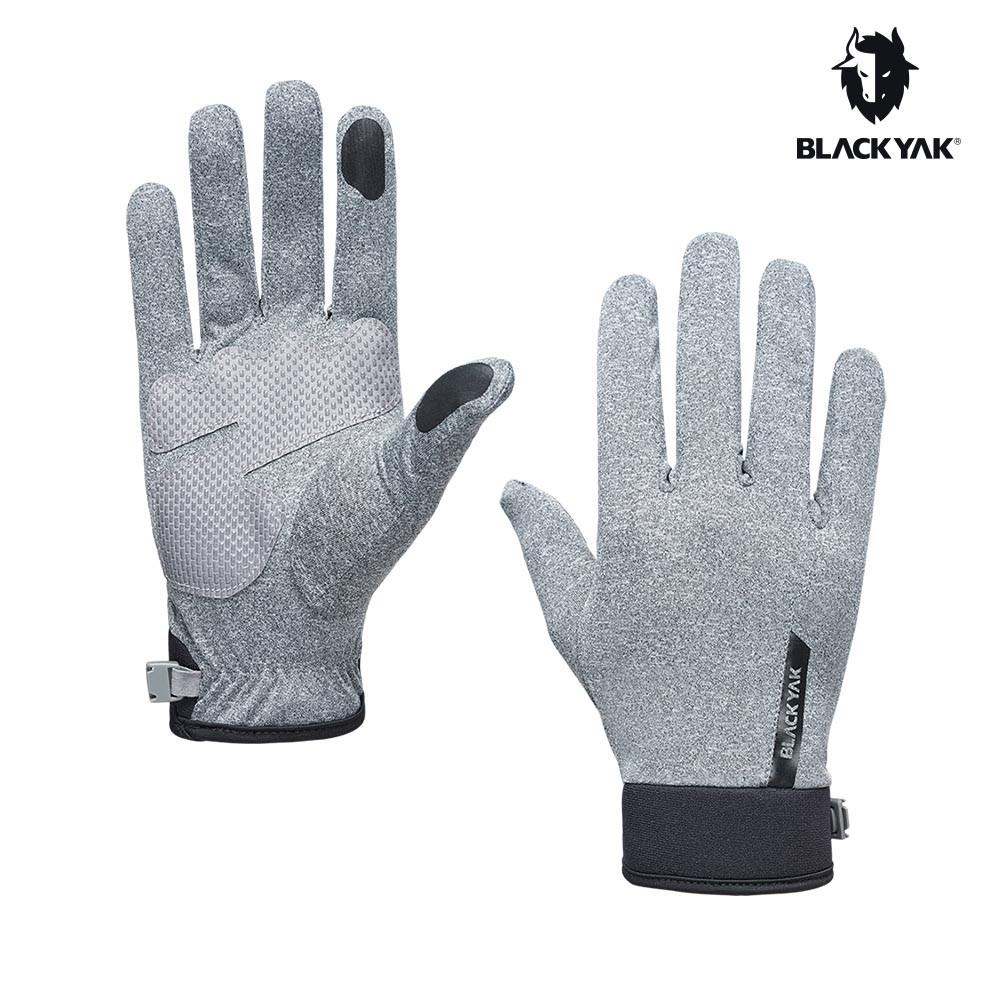 【BLACKYAK】舒適全指手套(灰色)-春夏 | 防滑 保暖 防風 可觸控  | BYAB1NAN0193