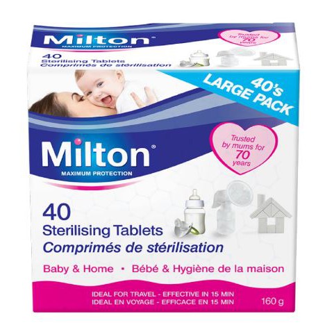 【愛噗噗】英國米爾頓 Milton - 嬰幼兒專用消毒錠-40錠*1盒 公司貨