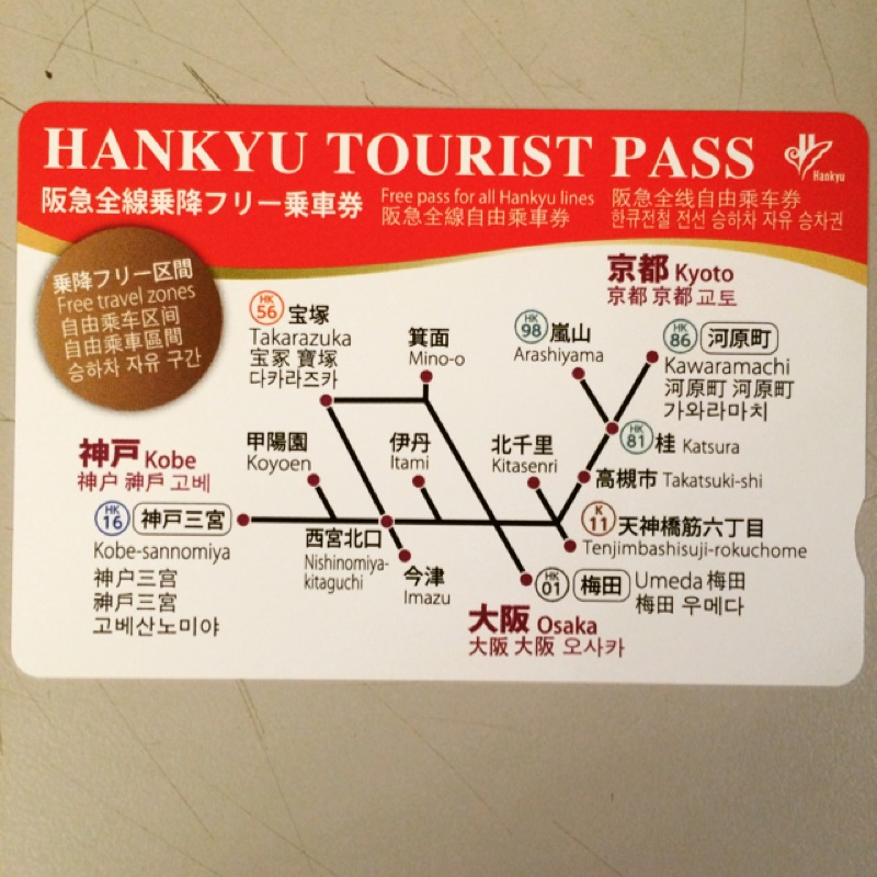 阪急全線乘車券一日券 成人