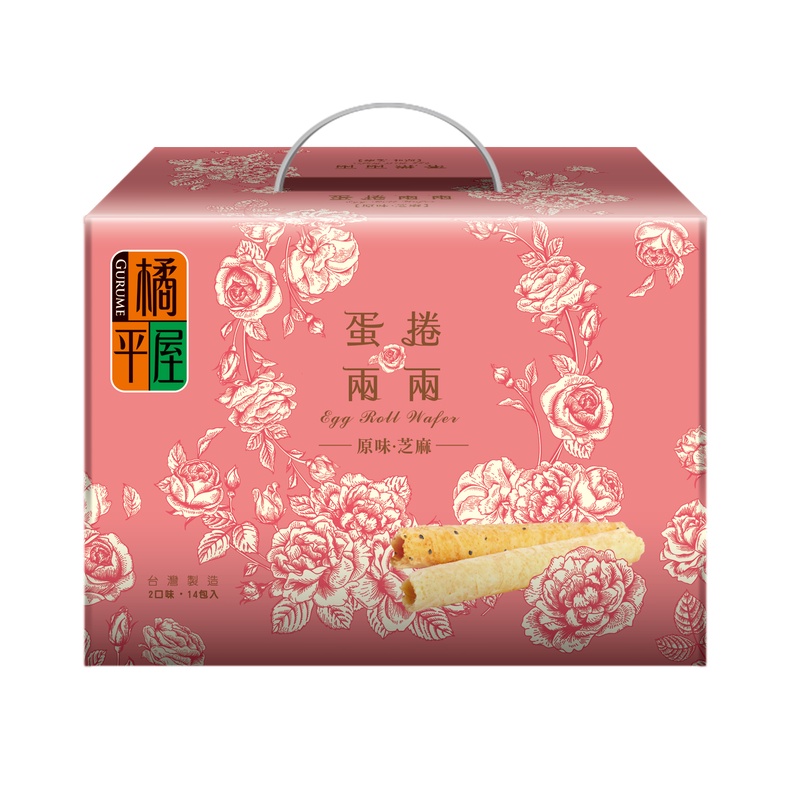 橘平屋蛋捲兩兩禮盒(原味+芝麻)(無附提袋)1008g克 【禮盒】【家樂福】