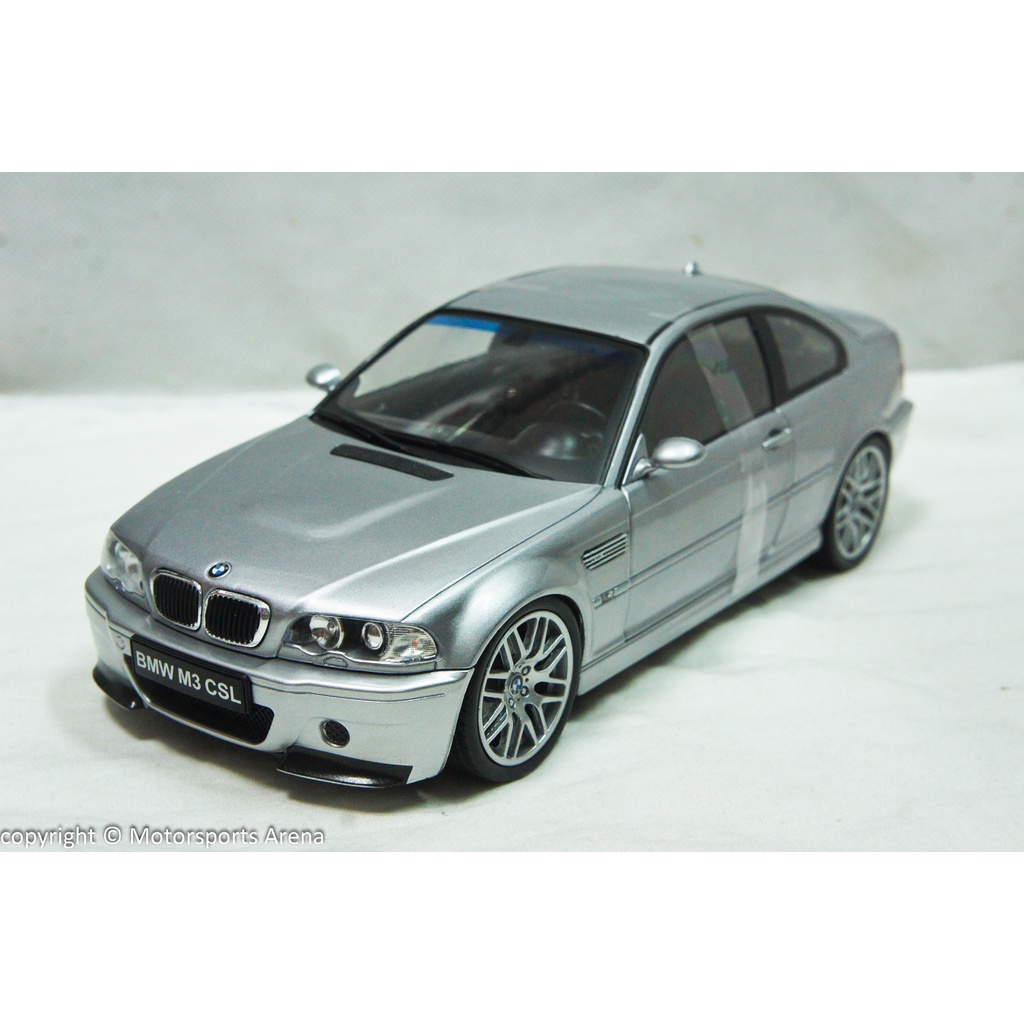 【現貨特價】1:18 Solido BMW M3 E46 CSL 2003 銀色 ※車門可開※