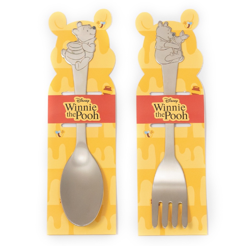 迪士尼小熊維尼湯匙 叉子 不鏽鋼 餐具 304不鏽鋼 環保餐具 霧面質感超優 維尼 Disney
