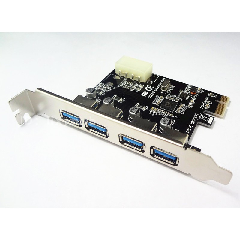 含稅-PCI-E轉USB3.0 四個接頭 4孔 4口 大4Pin電源接口版 USB3.0擴充卡 A085 oo