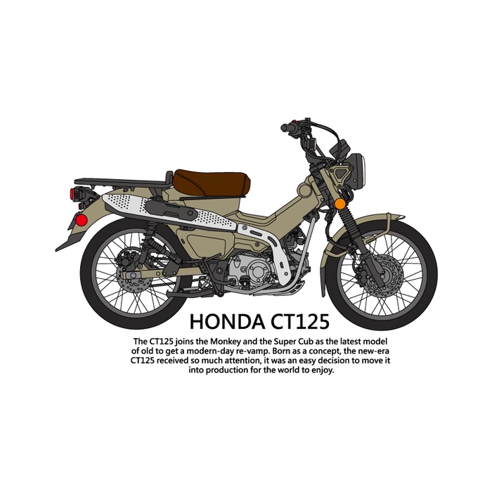 【Nika 設計師T恤】HONDA CT125  C125  Cross Cub  DAX ST125 摩托車T恤-短袖