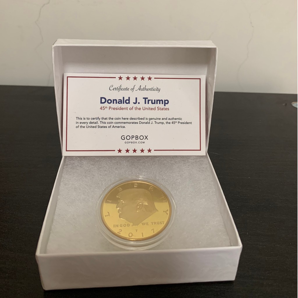 絕版 2017 年新款美國總統特朗普 Trump 川普鍍金紀念幣 美國總統硬幣收藏