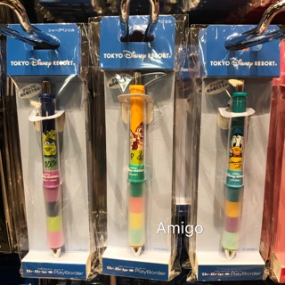 日本 東京迪士尼樂園 史迪奇 奇奇蒂蒂 唐老鴨 三眼怪 搖搖自動鉛筆 搖搖筆 果凍筆 自動筆 筆