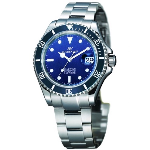 ROSDENTON 勞斯丹頓 男 時尚探險晶鑽機械錶腕錶-藍(2501M-U)
