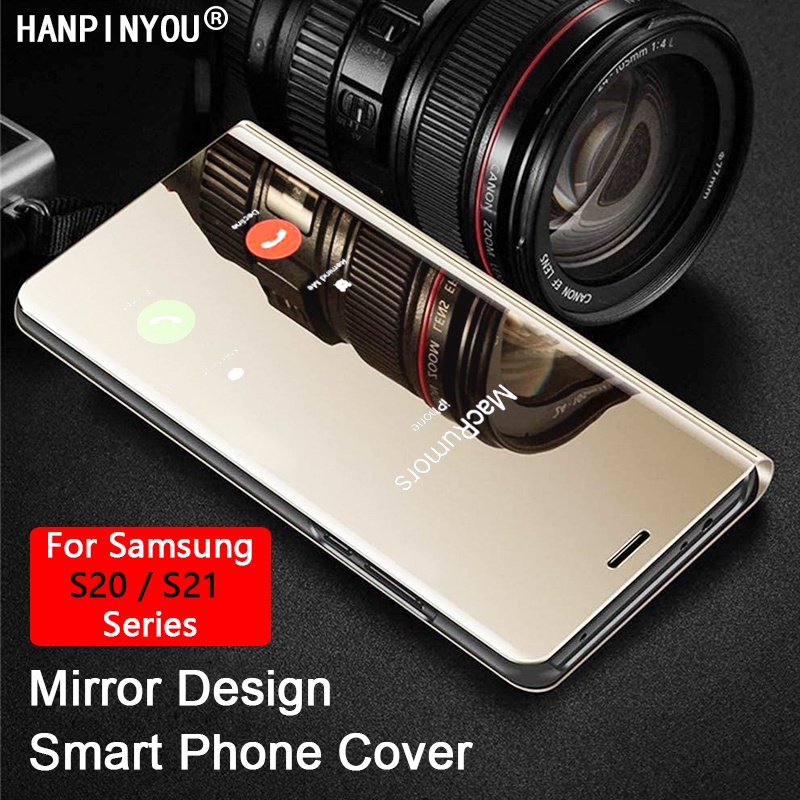 SAMSUNG 三星 Galaxy S20 S21 Plus Ultra 5G 屏幕保護殼的豪華智能透明化妝鏡手機保護套