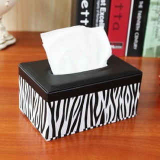 [HOME] 特色斑馬紋質感面紙盒 皮革面紙盒 雙色面紙盒 衛生紙盒