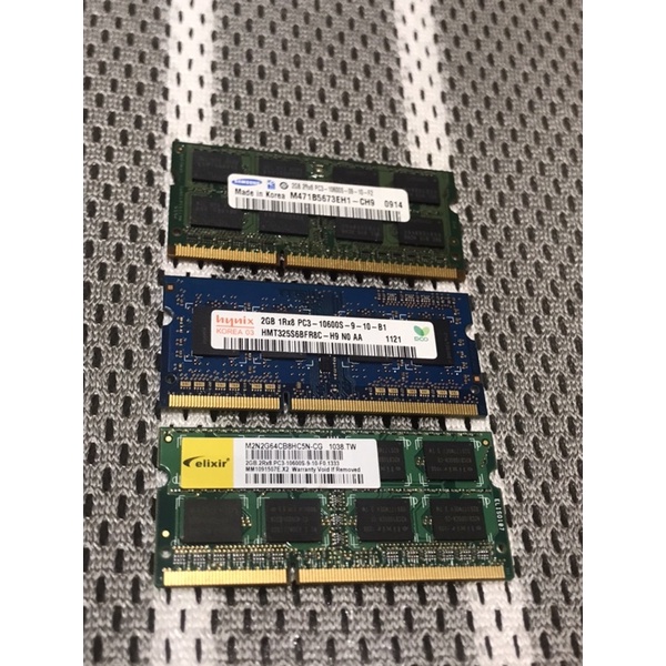 [二手良品] SK Hynix Samsung, elixir DDR3 2G PC3-10600s 筆電用記憶體