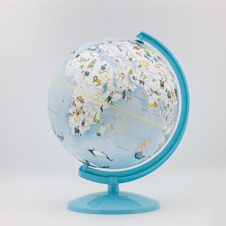 【SkyGlobe】10吋可愛動物插圖塑膠地球儀(中英文對照)《屋外生活》