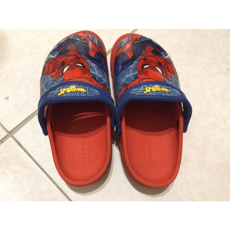 二手 童鞋 卡駱馳  crocs蜘蛛人發亮