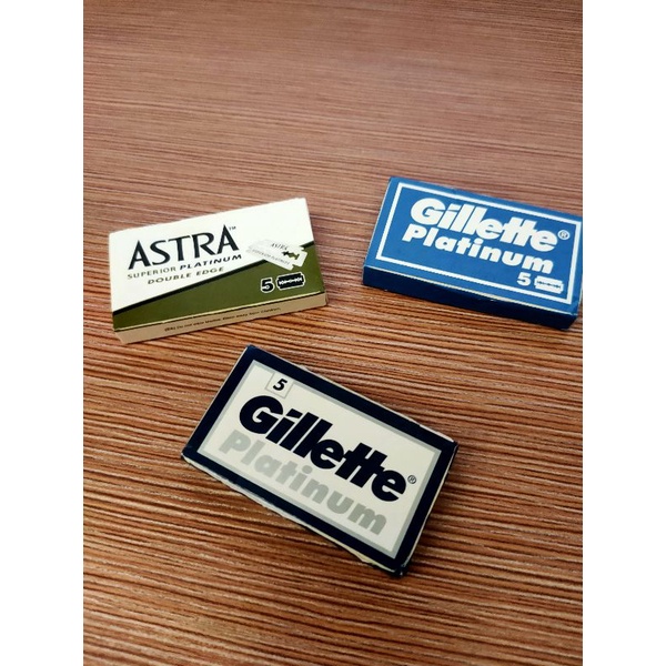 盒損 特賣 Astra/Gillette Platinum /英國版 雙面安全刮鬍刀片Safety razor