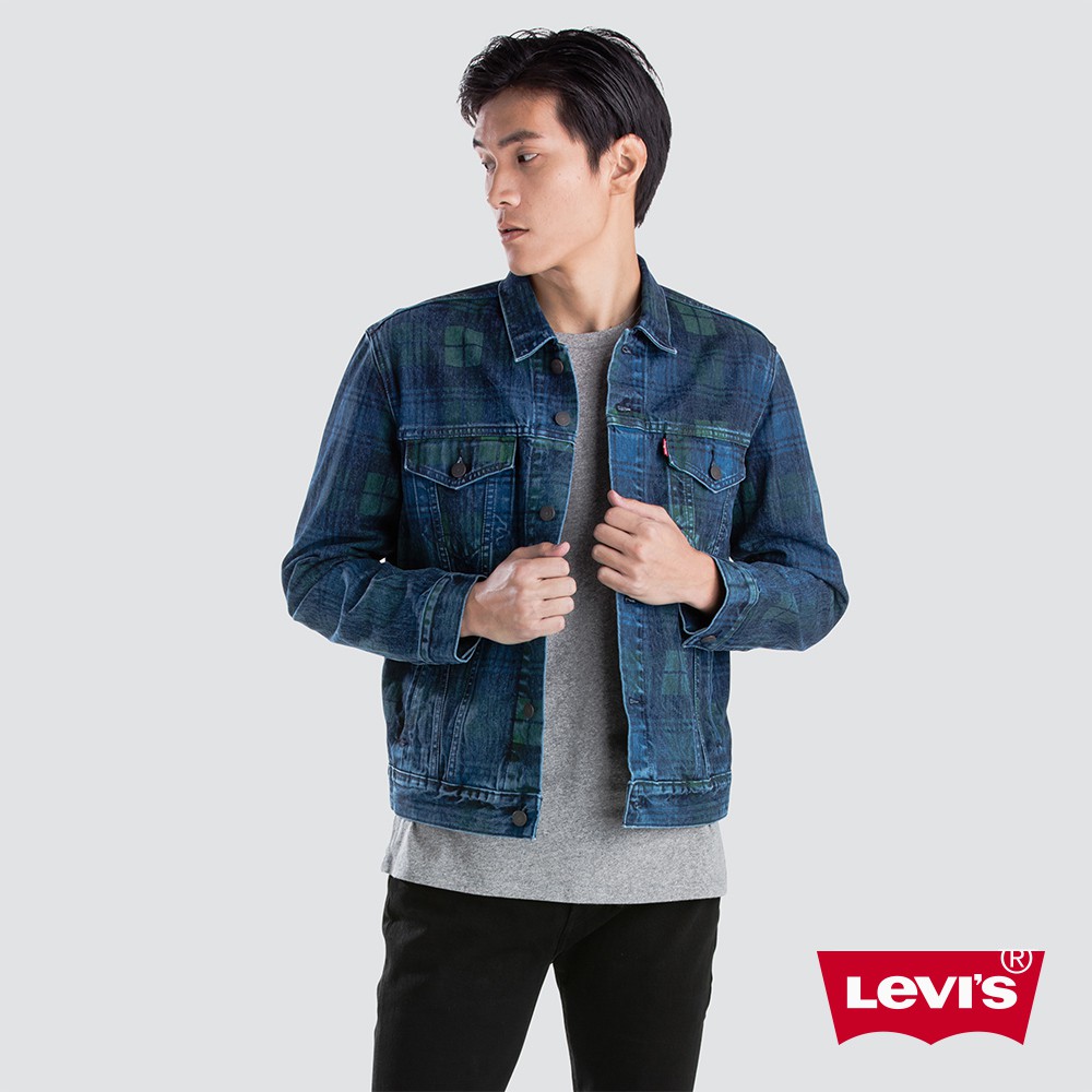 Levis 牛仔外套男款 Type 3 經典修身版型 藍綠格紋 熱賣單品72334 0359 蝦皮購物