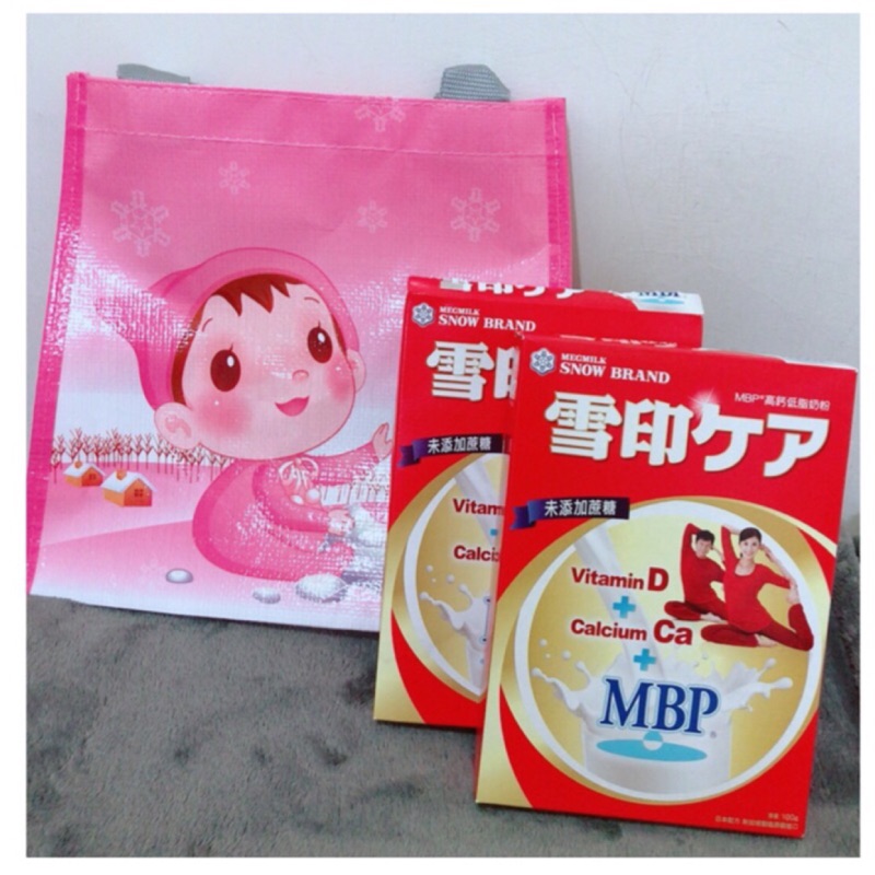 雪印 MBP高鈣低脂奶粉隨身包100g*2盒+購物袋（特價）