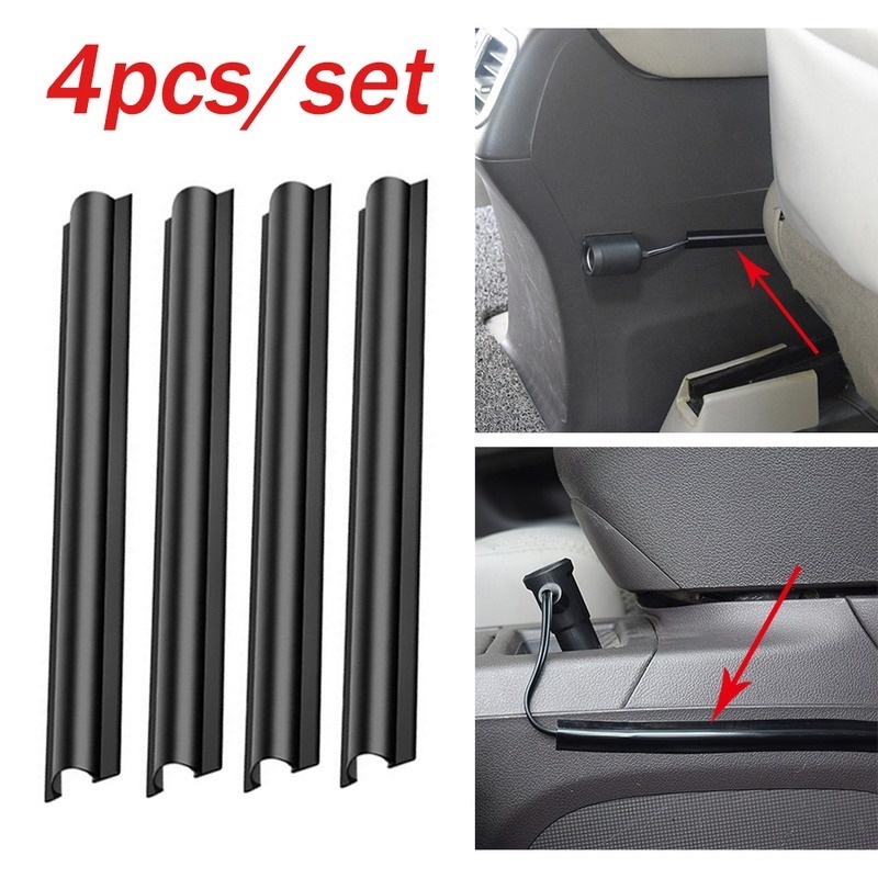 4 件 / 套隱藏式線蓋汽車電纜夾收納盒保護套帶雙面膠帶, 用於汽車內飾配件