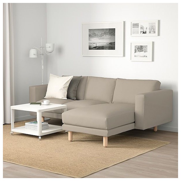 絕版品/IKEA宜家NORSBORG三人座沙發附躺椅轉角L型沙發/米色/231x85x157/二手八成新/特$13800