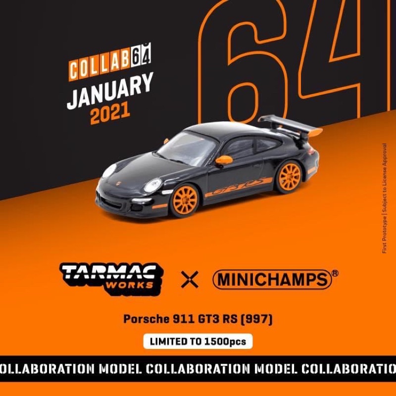&lt;阿爾法&gt;Tarmac Works Porsche 911 GT3 RS 997 Black