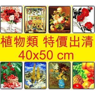 植物類 DIY 數字油畫 40x50 cm【臺北發貨】居家裝飾 風景畫 紓壓好物 含顏料畫筆 創意禮物 簡約無框 可批貨