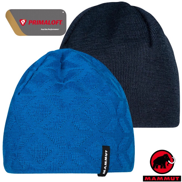 【 MAMMUT 長毛象】 輕量彈性雙面佩戴保暖毛線帽Nordwand Beanie/藍石青_05822