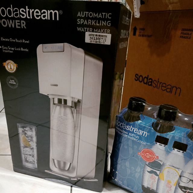 限k下單【Sodastream】電動式氣泡水機POWER SOURCE旗艦機(白)送3個寶特瓶