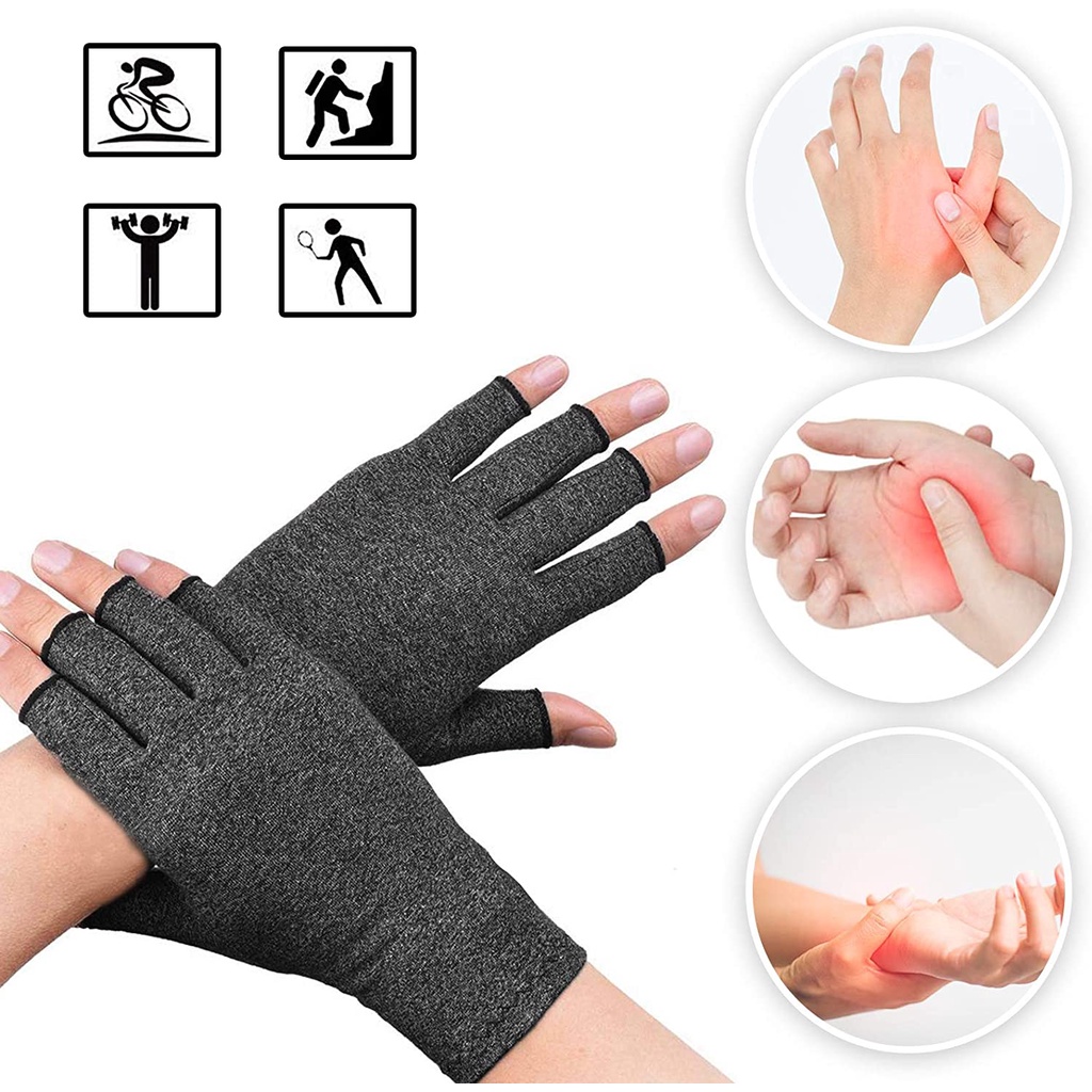 1 雙壓縮關節炎手套女式男式優質關節炎關節疼痛緩解手套治療開放式手指壓縮手套